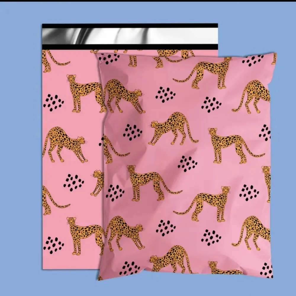 Cheetah Cats Pink Self Sealing Poly Mailer Bags 12.5 X 15